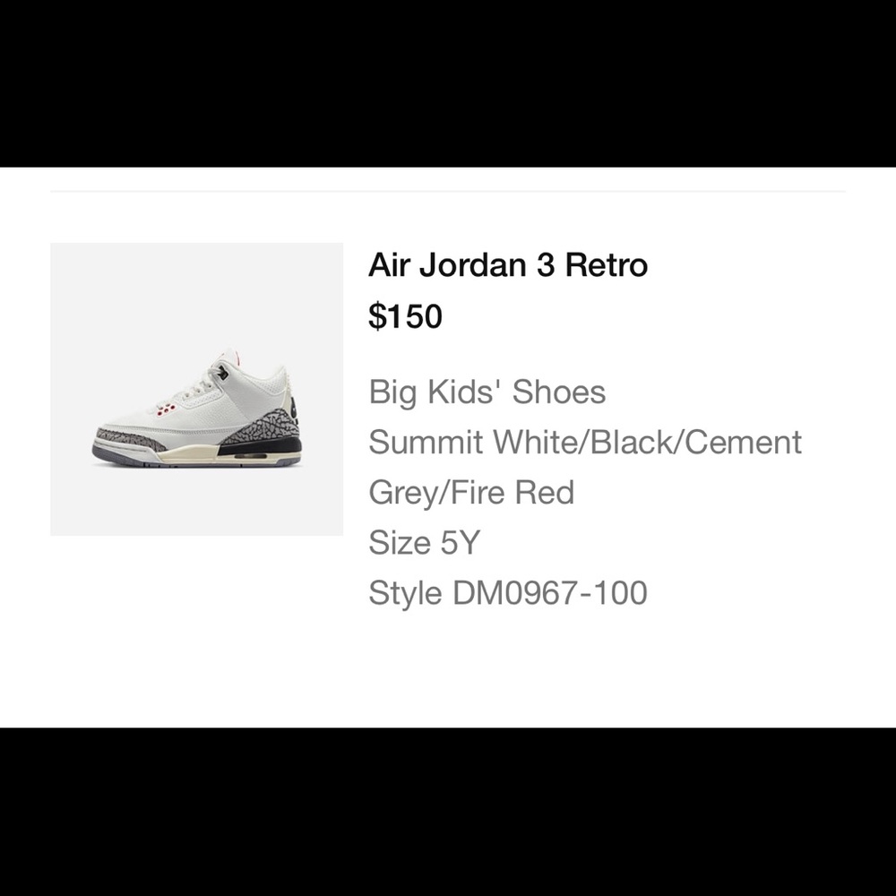 Air Jordan 3 in size US 5